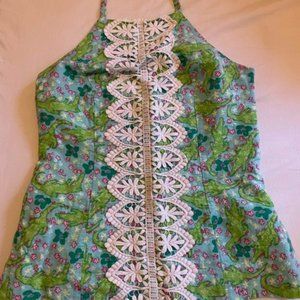 Lilly Pulitzer Embroidered Halter Top Size 6